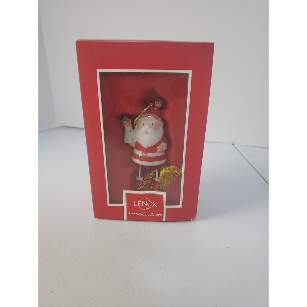 Retired Lenox 3.5” SANTA’s CHIME Christmas Ornament: Porcelain New Open Box
